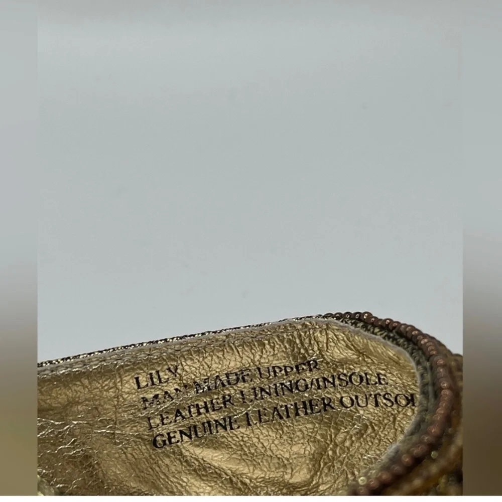 Carlo Fellini Women’s Lyli Nightlife Sequin Slingback Gold Shoes Size 8 - Picture 7 of 10